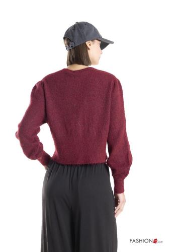 Cardigan in Misto Lana maniche a palloncino con bottoni scollo a V - ph 3