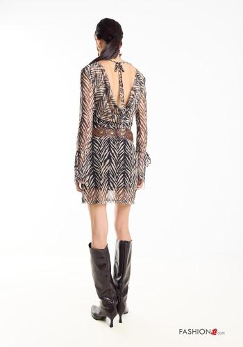 Patterned mini backless Dress - ph 4