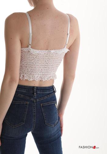 Top corto senza maniche scollato sulla schiena con coppe con elastico - ph 2