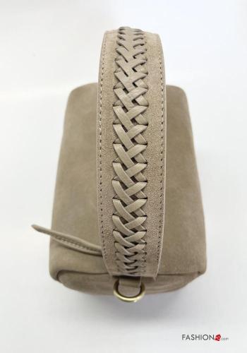 Borsa in Vera pelle camoscio con fodera con tracolla con tasche con zip - ph 4