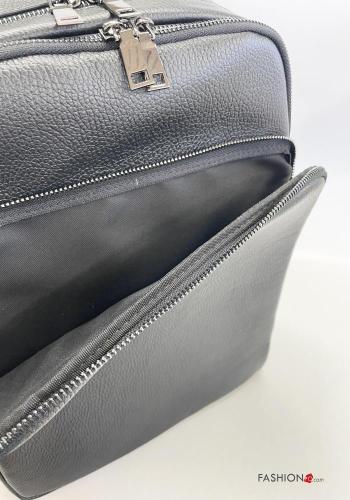 Sac à dos en Cuir Véritable unisex avec poches avec fermeture éclair avec doublure pour ordinateur avec ceinture - ph 5