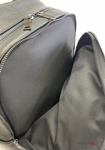 Sac à dos en Cuir Véritable unisex avec poches avec fermeture éclair avec doublure pour ordinateur avec ceinture - ph 6