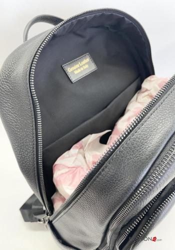 Sac à dos en Cuir Véritable unisex avec poches avec fermeture éclair avec doublure pour ordinateur avec ceinture - ph 7