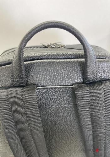 Sac à dos en Cuir Véritable unisex avec poches avec fermeture éclair avec doublure pour ordinateur avec ceinture - ph 9