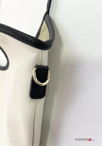 Borsa in Vera pelle con zip con tasche con tracolla - ph 3