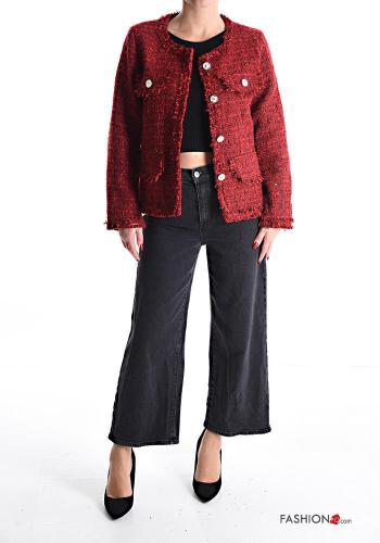 Tweed long sleeve Cotton Jacket with buttons with lining - ph 5