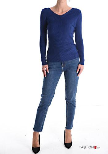 Jersey canalé con cuello en v - ph 6