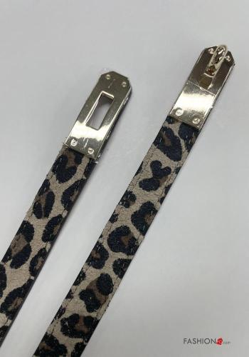 Animal motif Suede Genuine Leather Belt - ph 2