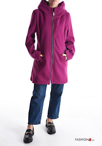 Cappotto con zip con tasche con cappuccio - ph 5