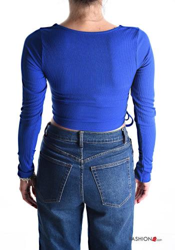verstellbarer lange ärmel Langarmshirt mit V-Ausschnitt - ph 4