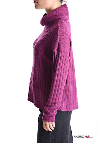 Maglione costine maniche lunghe a collo alto - ph 3