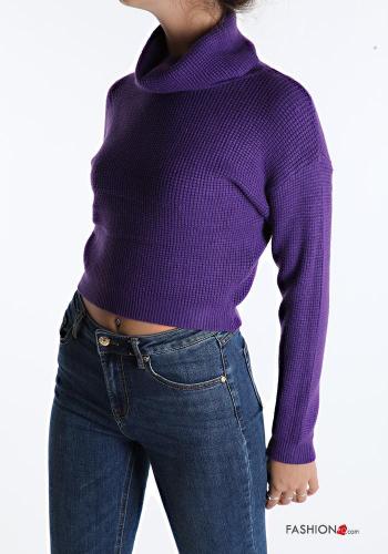 Maglione costine maniche lunghe a collo alto - ph 2