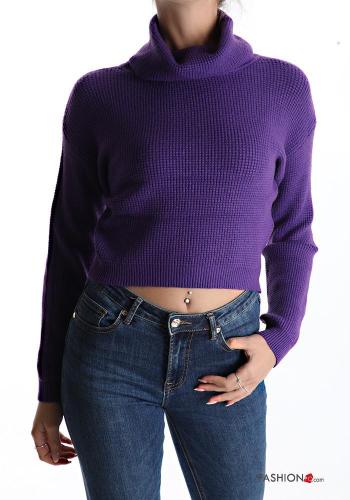 Maglione costine maniche lunghe a collo alto - ph 4