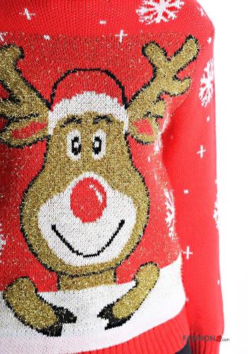 Maglione maniche lunghe girocollo Fantasia natalizia - ph 4