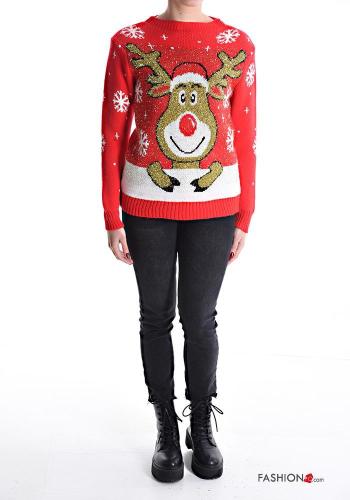 Maglione maniche lunghe girocollo Fantasia natalizia - ph 5