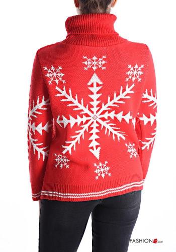 Maglione maniche lunghe Fantasia natalizia a collo alto - ph 2