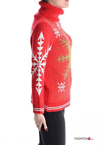Maglione maniche lunghe Fantasia natalizia a collo alto - ph 3
