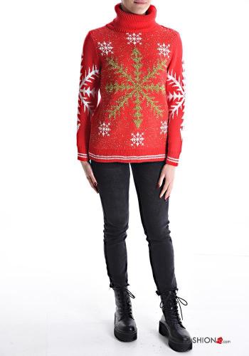 Maglione maniche lunghe Fantasia natalizia a collo alto - ph 5