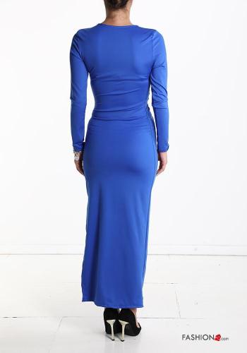 Vestido manga comprida gola redonda com fenda - ph 2