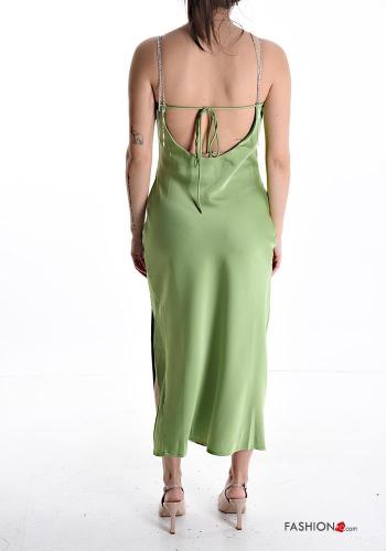 Satin lange Kleid mit Strasssteinen mit schlitz - ph 2