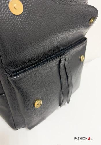 unisex mit schnalle Rucksack aus Echtes Leder mit Gürtel mit Futter mit Band mit Taschen für PC mit Reißverschluss - ph 3