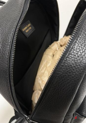 unisex mit schnalle Rucksack aus Echtes Leder mit Gürtel mit Futter mit Band mit Taschen für PC mit Reißverschluss - ph 4