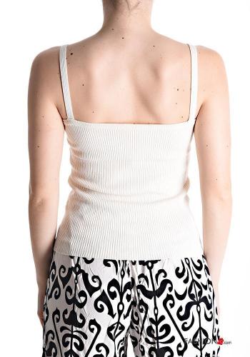 Débardeur détail dentelle Côtelé à col en V - ph 2