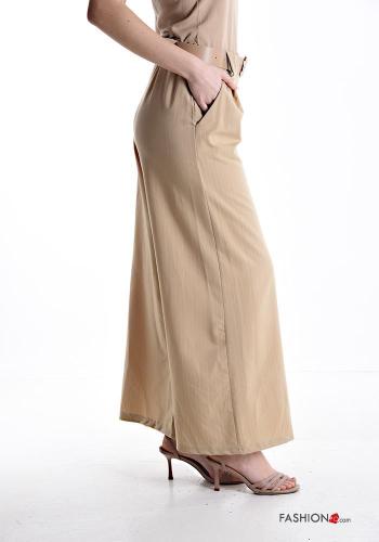 Pantalones wide leg con bolsillos con cinturón con elástico - ph 3