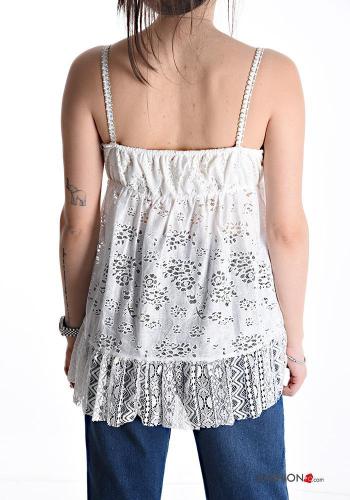 Top en Coton détail dentelle à volants - ph 2