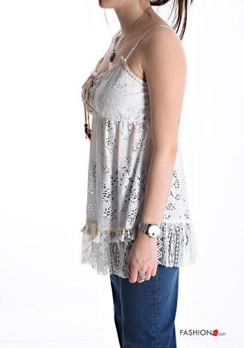 Top en Coton détail dentelle à volants - ph 3