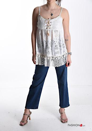 Top en Coton détail dentelle à volants - ph 5