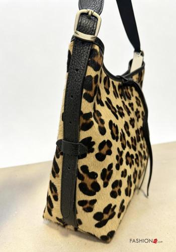 Tiere Muster Tasche aus Echtes Leder mit Reißverschluss - ph 2