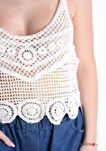 knitted backless Cotton Top plunging neckline - ph 4