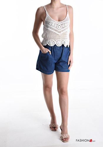 knitted backless Cotton Top plunging neckline - ph 5