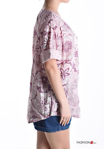 short sleeve Cotton Blouse with buttons - ph 3