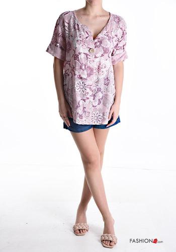 short sleeve Cotton Blouse with buttons - ph 5