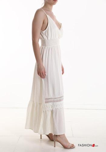 Vestido sin mangas largo con volantes con cuello en v - ph 3