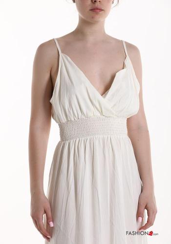 Vestido sin mangas largo con volantes con cuello en v - ph 4