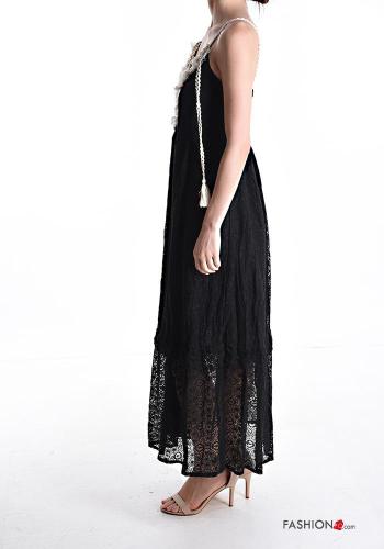 lace trim sleeveless Dress with flounces with v-neck - ph 2