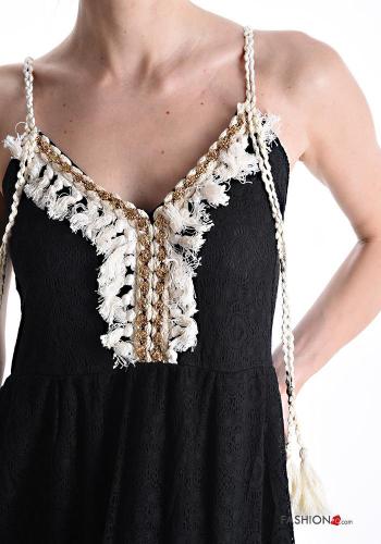 lace trim sleeveless Dress with flounces with v-neck - ph 5