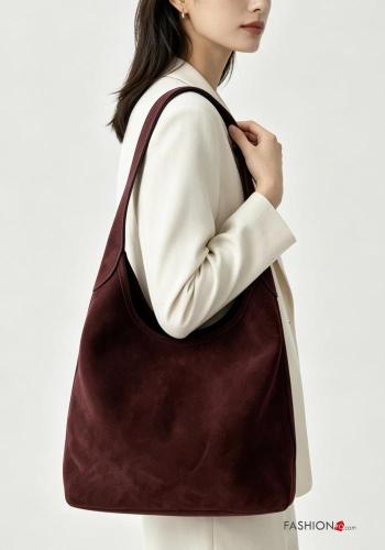 Sac en Cuir Véritable avec fermeture éclair avec bandoulière