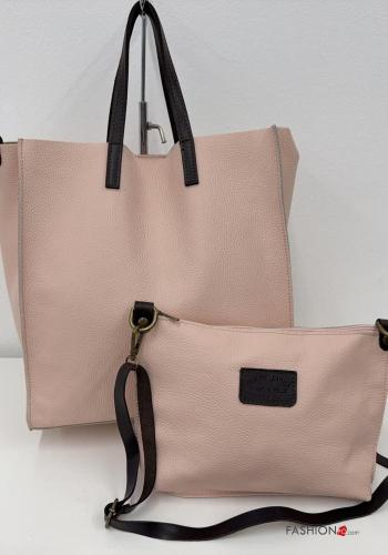 Shopper (Tote) de Cuero Genuino con hebilla con bolsillos con bandolera - ph 2