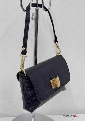 Bolso de Cuero Genuino con hebilla con forro con bandolera con cadena - ph 2