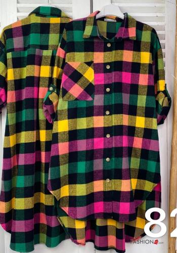 Camicia in Cotone Fantasia quadrettata vichy - ph 3