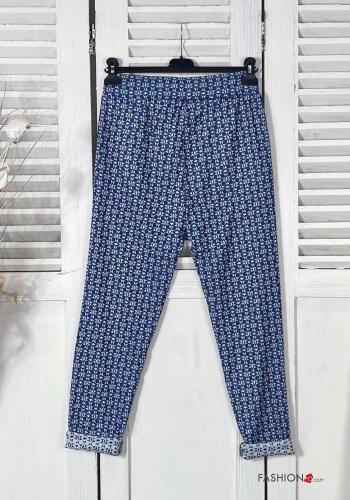 Pantalone Fantasia geometrica con elastico con tasche con coulisse - ph 2