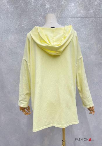 Langarmshirt aus Baumwolle mit Taschen mit Kapuze - ph 3