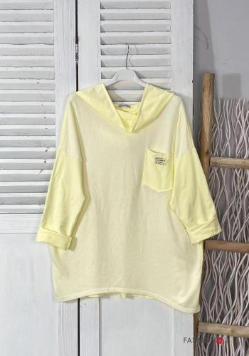Langarmshirt aus Baumwolle mit Taschen mit Kapuze - ph 5