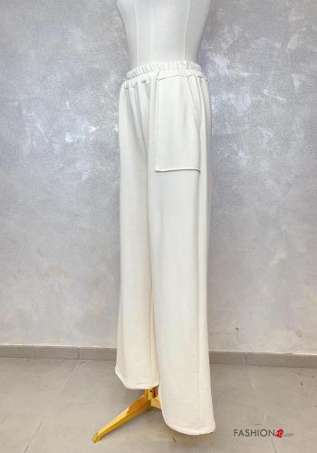 wide leg Hose aus Baumwolle mit Taschen mit gummizug - ph 2