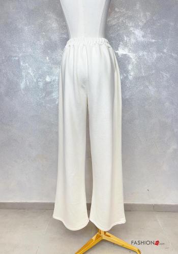 wide leg Hose aus Baumwolle mit Taschen mit gummizug - ph 4
