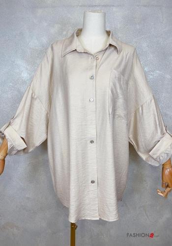 Chemise à noeud avec poches manches à trois-quarts - ph 2